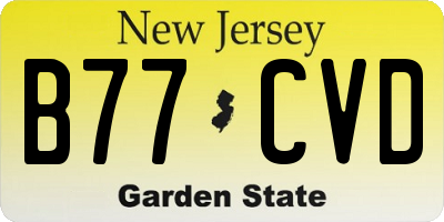 NJ license plate B77CVD