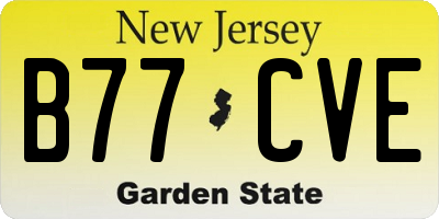 NJ license plate B77CVE