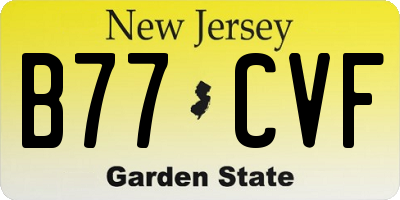 NJ license plate B77CVF