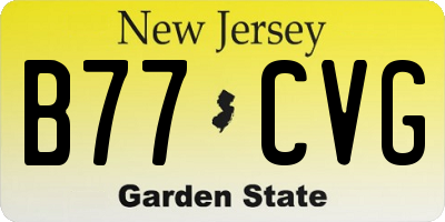 NJ license plate B77CVG