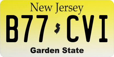 NJ license plate B77CVI