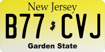 NJ license plate B77CVJ