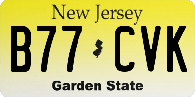 NJ license plate B77CVK