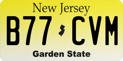 NJ license plate B77CVM