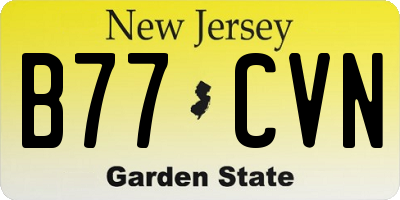 NJ license plate B77CVN