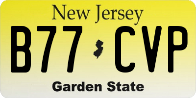NJ license plate B77CVP