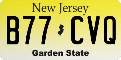 NJ license plate B77CVQ