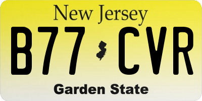 NJ license plate B77CVR