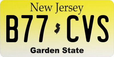 NJ license plate B77CVS