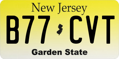 NJ license plate B77CVT