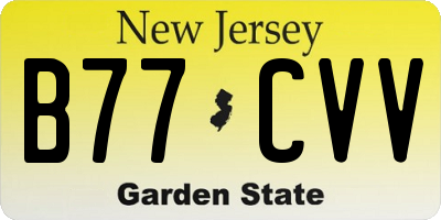 NJ license plate B77CVV