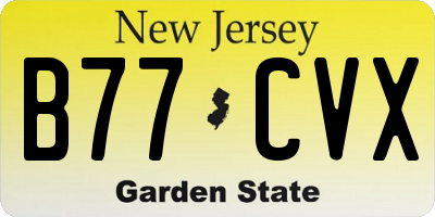 NJ license plate B77CVX