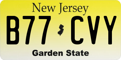 NJ license plate B77CVY