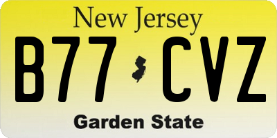 NJ license plate B77CVZ