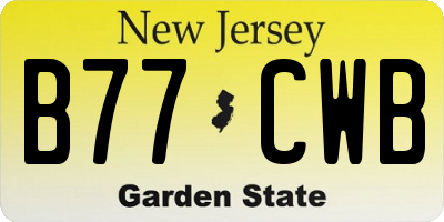 NJ license plate B77CWB