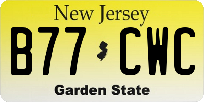 NJ license plate B77CWC