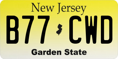 NJ license plate B77CWD