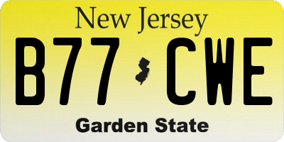 NJ license plate B77CWE