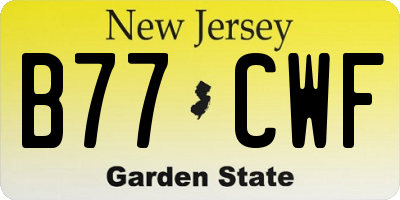 NJ license plate B77CWF