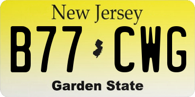 NJ license plate B77CWG