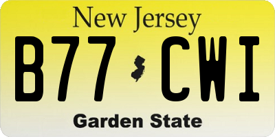 NJ license plate B77CWI