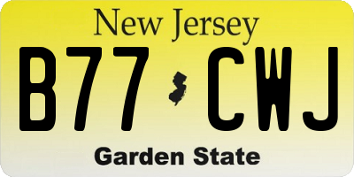 NJ license plate B77CWJ