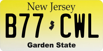 NJ license plate B77CWL