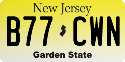 NJ license plate B77CWN
