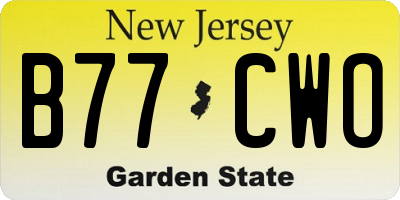 NJ license plate B77CWO