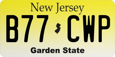 NJ license plate B77CWP