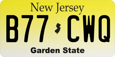 NJ license plate B77CWQ