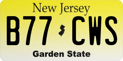 NJ license plate B77CWS
