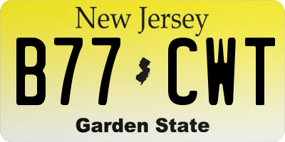 NJ license plate B77CWT