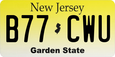 NJ license plate B77CWU