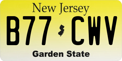 NJ license plate B77CWV