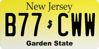 NJ license plate B77CWW