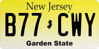 NJ license plate B77CWY