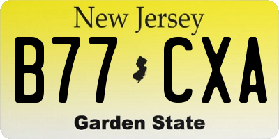 NJ license plate B77CXA