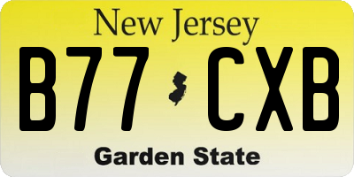 NJ license plate B77CXB