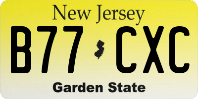 NJ license plate B77CXC