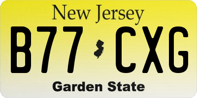 NJ license plate B77CXG