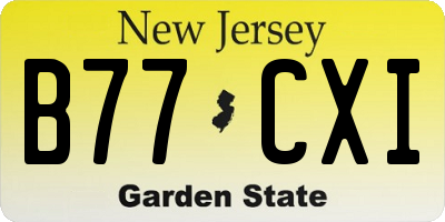 NJ license plate B77CXI