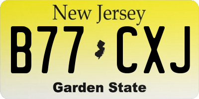 NJ license plate B77CXJ