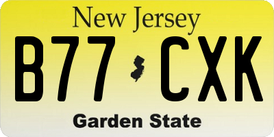 NJ license plate B77CXK