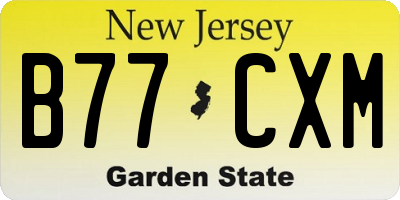 NJ license plate B77CXM