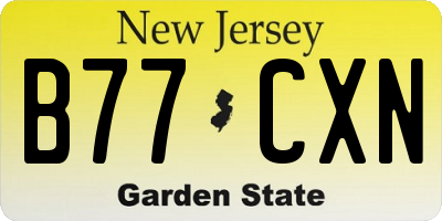 NJ license plate B77CXN