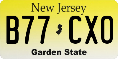NJ license plate B77CXO