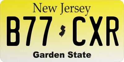 NJ license plate B77CXR