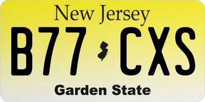 NJ license plate B77CXS
