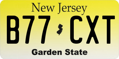 NJ license plate B77CXT